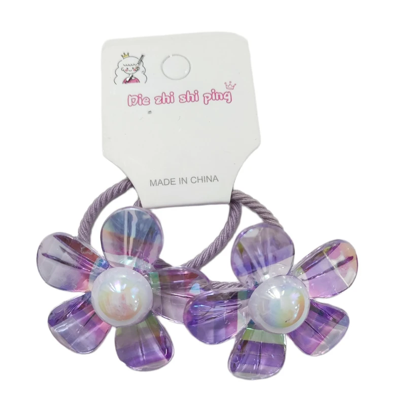 کش مو زنانه مدل کریستالی طرح گل بسته ۲ عددی