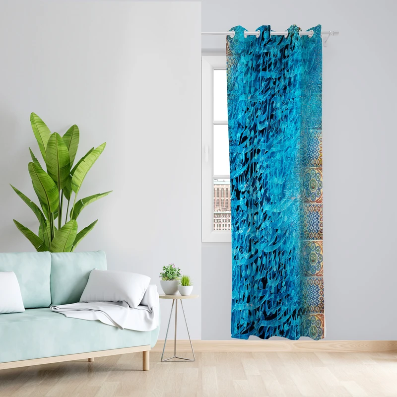 پرده طرح شعر مدل مخمل پانچی کد 4306 z سایز 140x200 سانتی متر