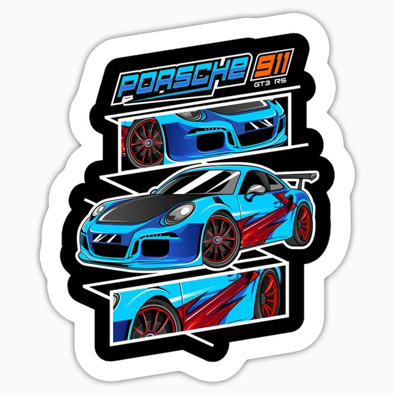 استیکر لپ تاپ و موبایل بووم طرح ماشین مدل Porsche 911 GT3 RS کد LA38