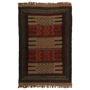 گلیم دستبافت دومتری طرح سفره کردی کد 140516