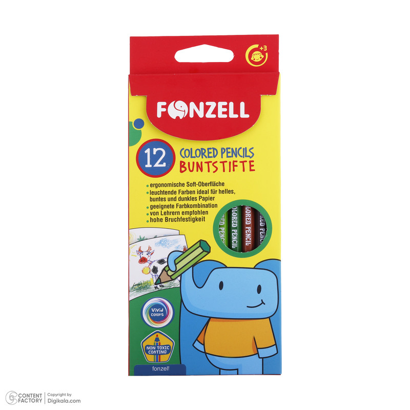 مداد رنگی 12 رنگ فونزل مدل kids