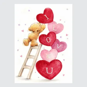 کارت پستال ماهتاب طرح خرس love کد 1705