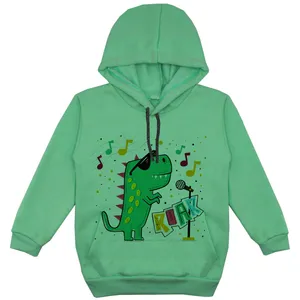 هودی پسرانه مدل دایناسورخواننده F199 رنگ سبز
