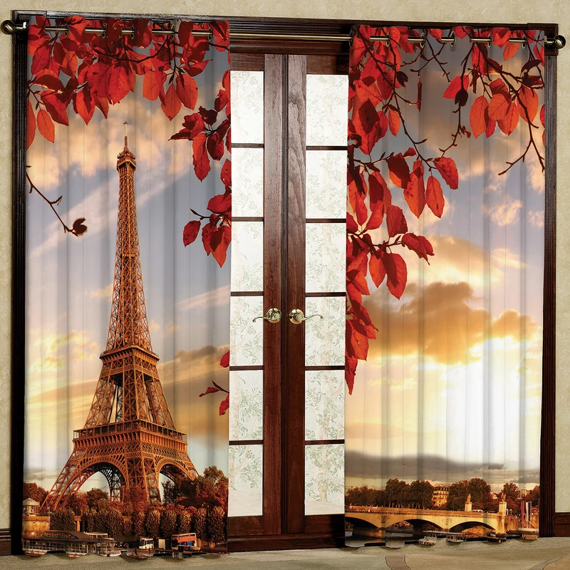     پرده مدل برج ایفل مخمل پانچی کد 1050L سایز 140x280 سانتی متر