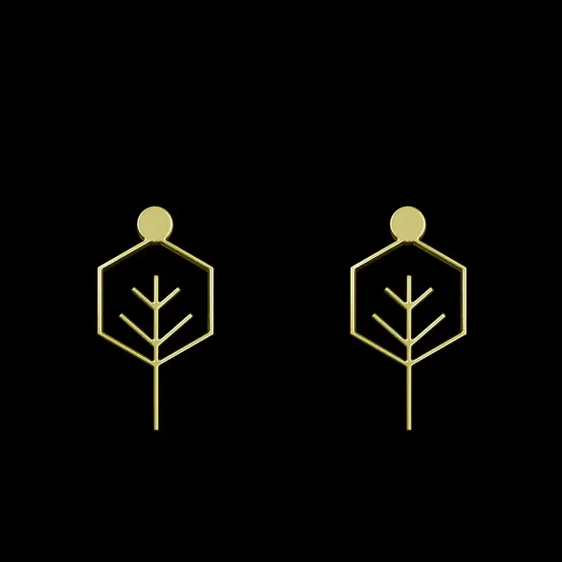 گوشواره طلا 18 عیار زنانه مدوپد مدل درخت کد GA1-15785