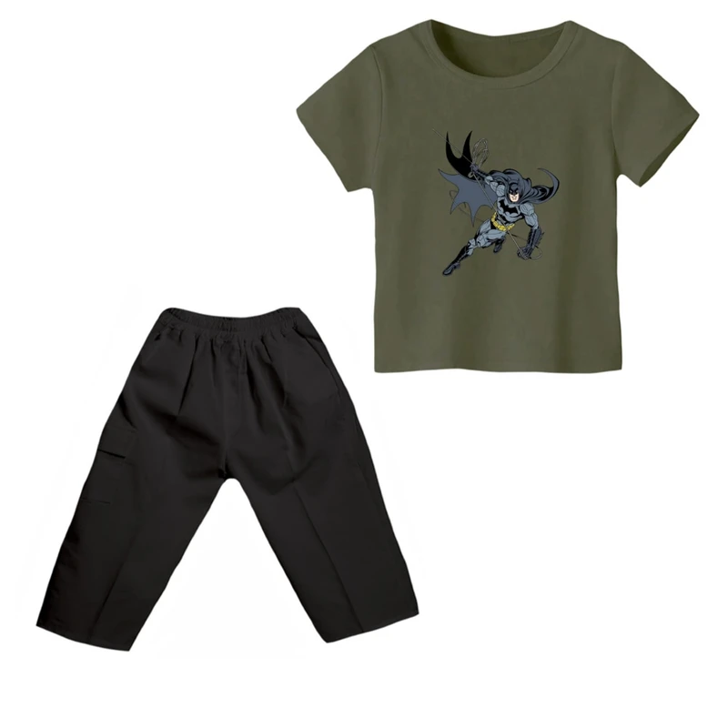 ست تی شرت و شلوارک پسرانه مدل بتمن کد ۱۴