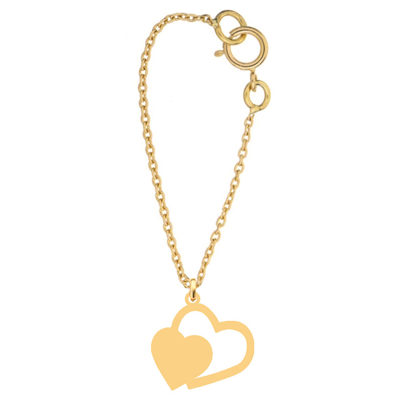 آویز ساعت طلا 18 عیار زنانه کرابو طرح دوقلب مدل Kr9003