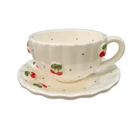 ست فنجان و نعلبکی سرامیکی مدل گیلاس کد 1246