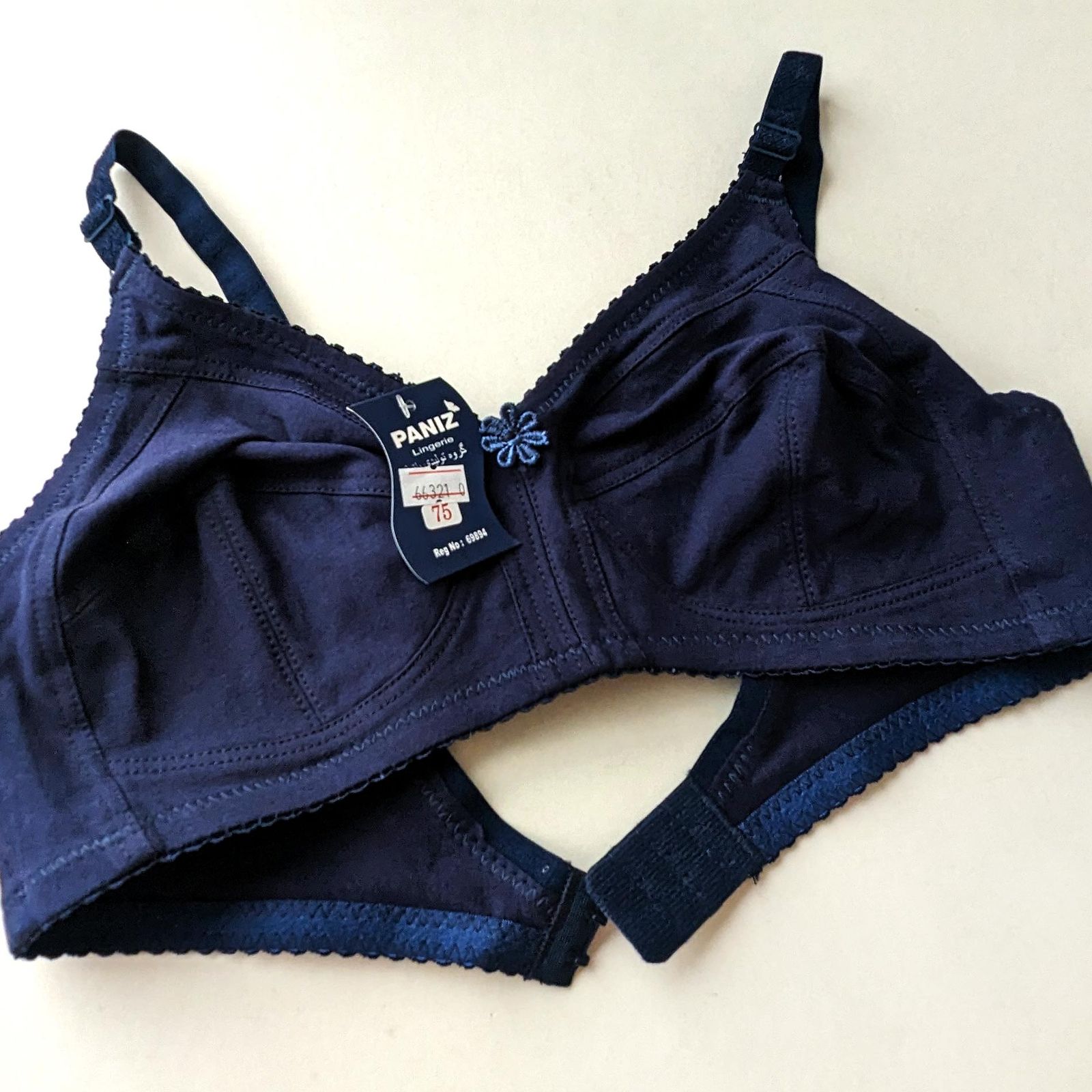 سوتین زنانه پانیذ مدل بدون فنر کد 66321 رنگ سرمه ای -  - 4