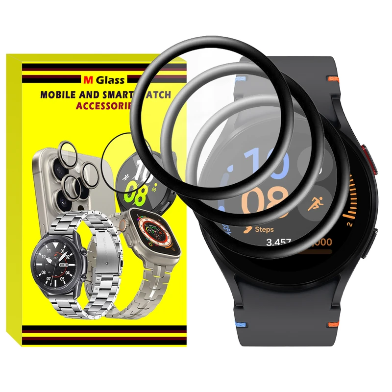 محافظ صفحه نمایش نانو ام‌گلس مدل Pmma-MG مناسب برای ساعت هوشمند سامسونگ Galaxy Watch FE بسته سه عددی