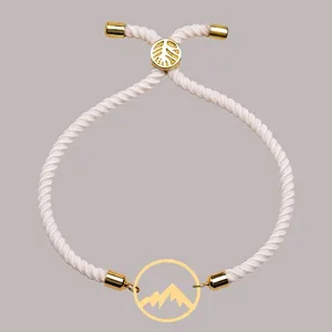 دستبند بند و طلا 18 عیار زنانه نیکان گلد مدل کوه