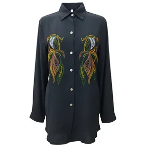 شومیز آستین بلند یقه برگردان زنانه مدل 112474