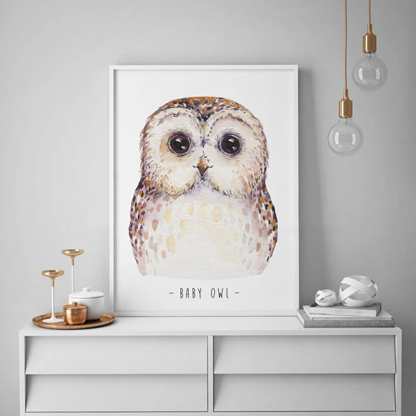 تابلو کودک سالی وود طرح جغد دانا کد T170610