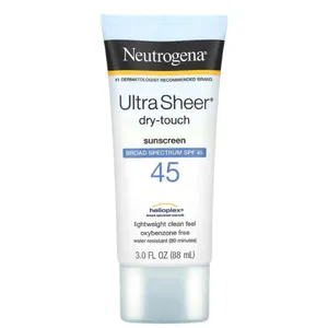 کرم ضدآفتاب بی رنگ نوتروژینا spf45 مدل ULTRA SHEER مناسب برای انواع پوست حجم 88 میلی لیتر