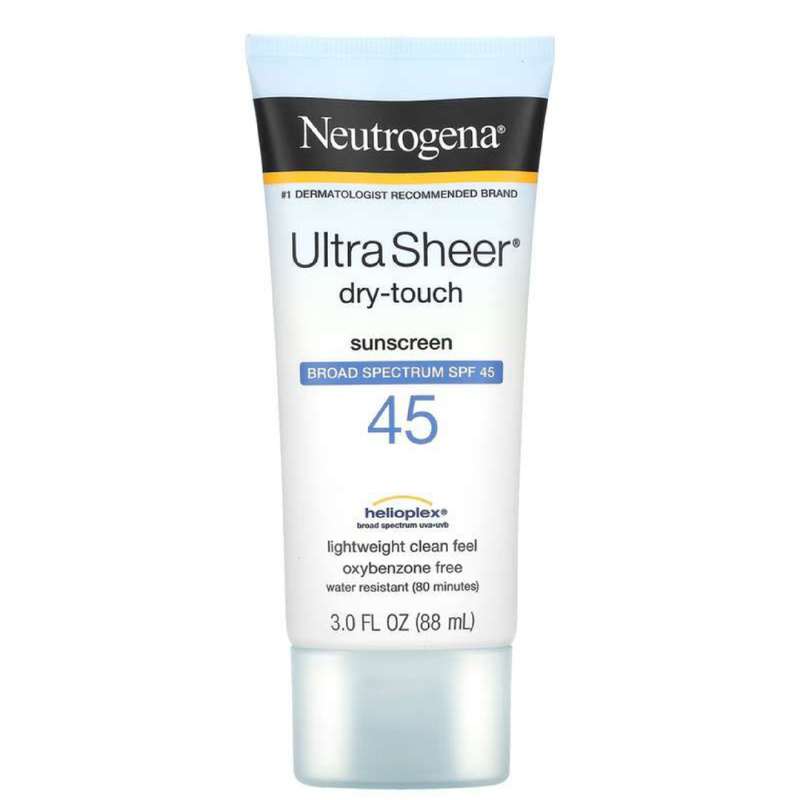 کرم ضدآفتاب بی رنگ نوتروژینا spf45 مدل ULTRA SHEER مناسب برای انواع پوست حجم 88 میلی لیتر