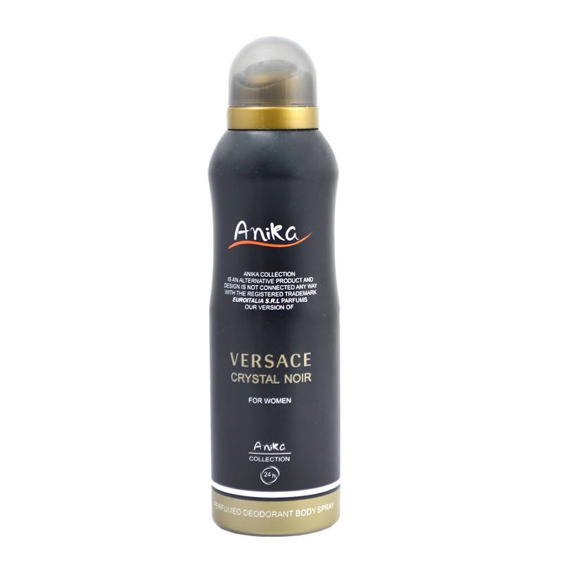 اسپری خوشبو کننده بدن زنانه آنیکا مدل Versace Crystal noir حجم 200 میلی لیتر