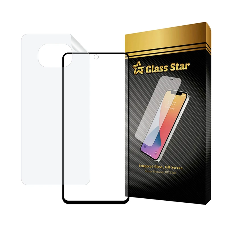 محافظ صفحه نمایش سرامیکی مات گلس استار مدل MCERAMNANOS مناسب برای گوشی موبایل شیائومی Poco X3 / Poco X3 NFC / Poco X3 Pro به همراه محافظ پشت گوشی