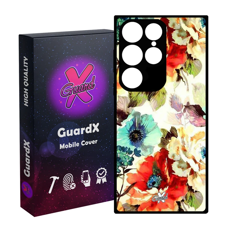 کاور گارد ایکس طرح گل مدل Glass10405 مناسب برای گوشی موبایل سامسونگ Galaxy S24 Ultra