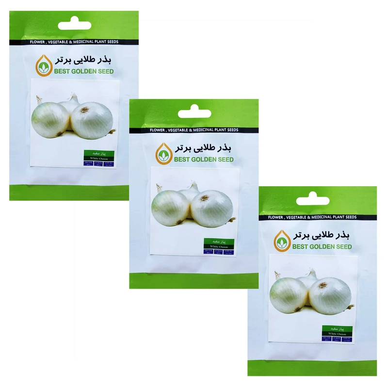 بذر پیاز سفید بذر طلایی برتر کد BTB-102 مجموعه 3 عددی