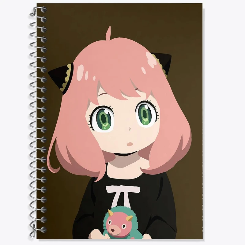 دفتر زبان 50 برگ خندالو مدل دو خط طرح آنیا فورجر انیمه اسپای ایکس فمیلی Spy x Family کد 15560