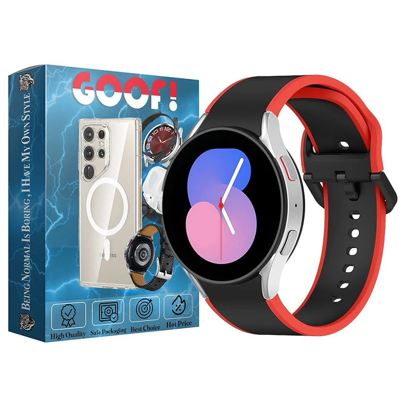 بند گوف مدل Silicone TC مناسب برای ساعت هوشمند سامسونگ Galaxy Watch 4/5/6/7/FE سایز 40/43/44/46/47 میلی متری