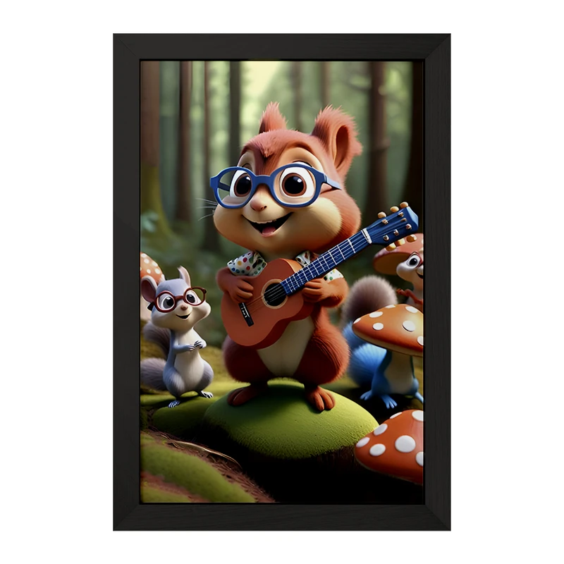 تابلو خندالو مدل سنجاب نوازنده کد F7786