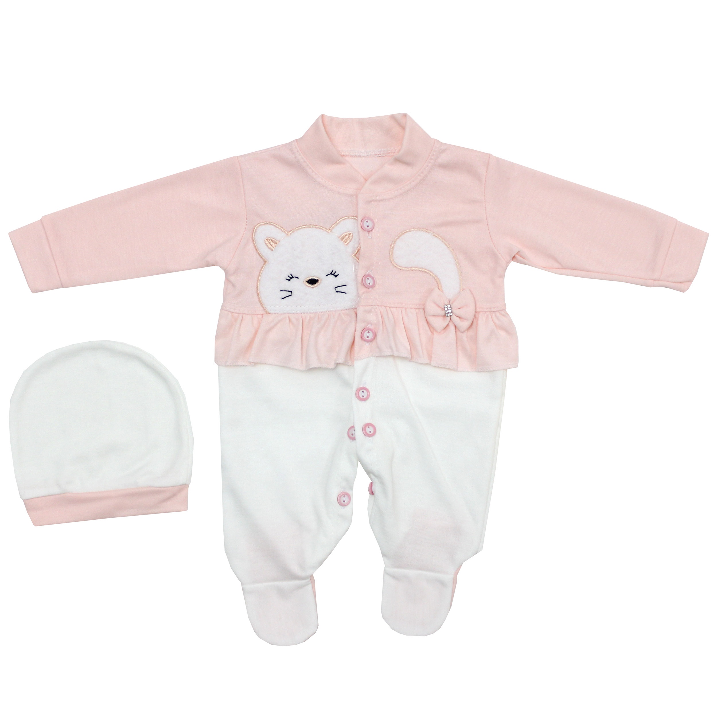 ست سرهمی و کلاه نوزادی مدل MOUS234