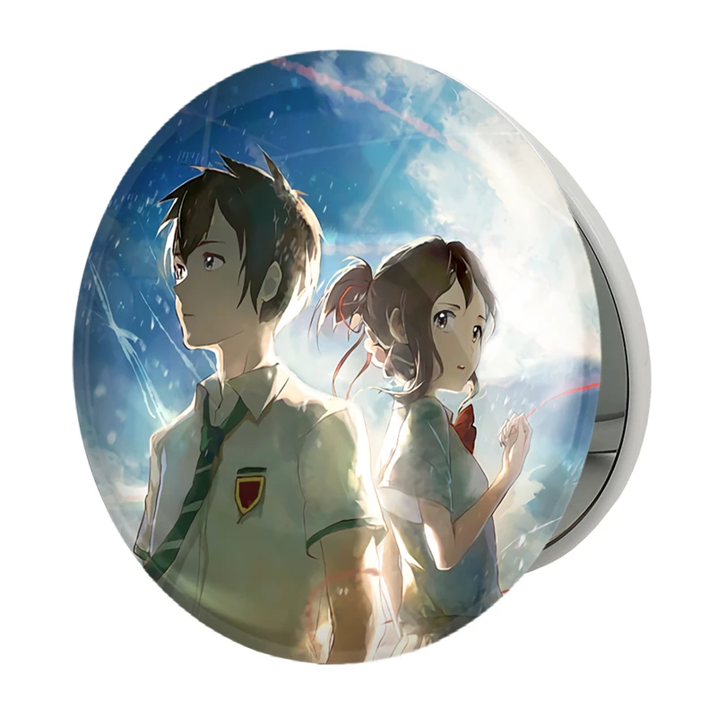 آینه جیبی خندالو طرح تاکی تاچیبانا و میتسویا میامیزو انیمه یورنیم Your Name مدل تاشو کد 16289 