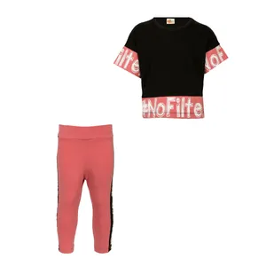 ست تی شرت آستین کوتاه و شلوار دخترانه مدل MD3-AS1275