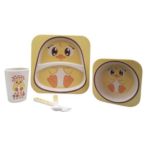 ظرف غذای 5 تکه کودک کوکو بامبو طرح جوجه 