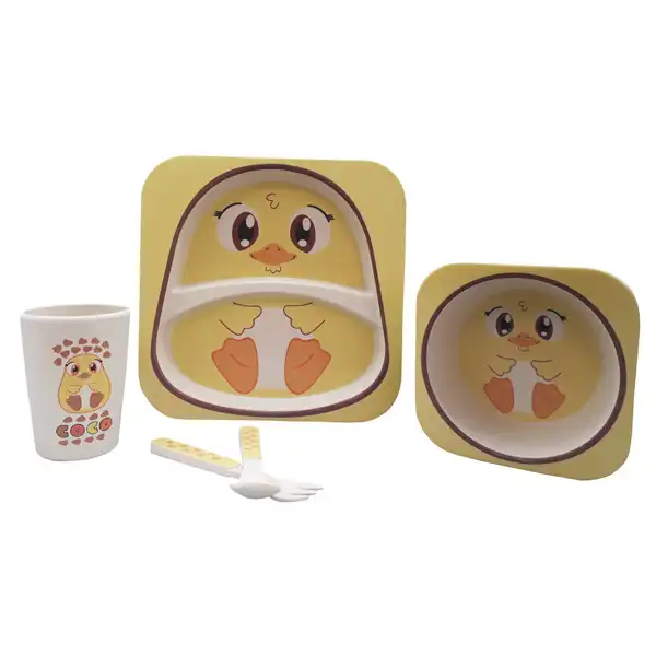 ظرف غذای 5 تکه کودک کوکو بامبو طرح جوجه