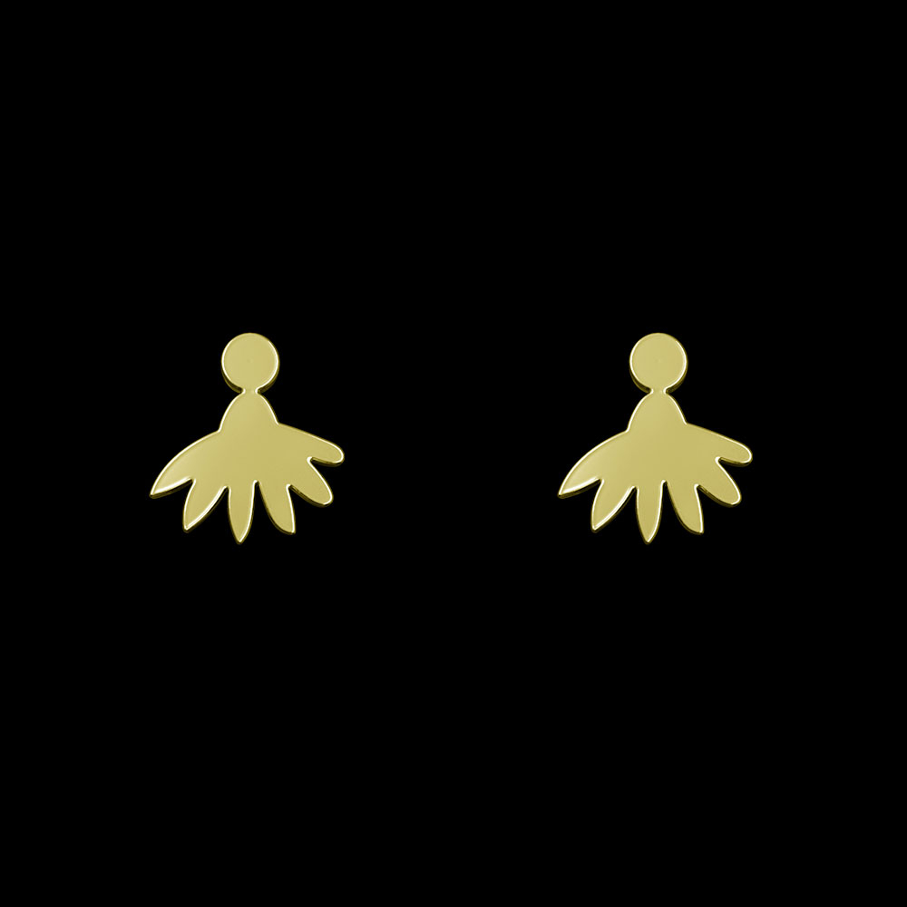 گوشواره طلا 18 عیار زنانه مدوپد مدل برگ کد GA1-10515