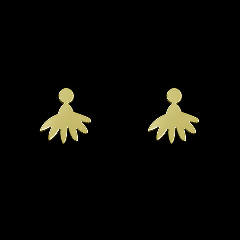 گوشواره طلا 18 عیار زنانه مدوپد مدل برگ کد GA1-10515