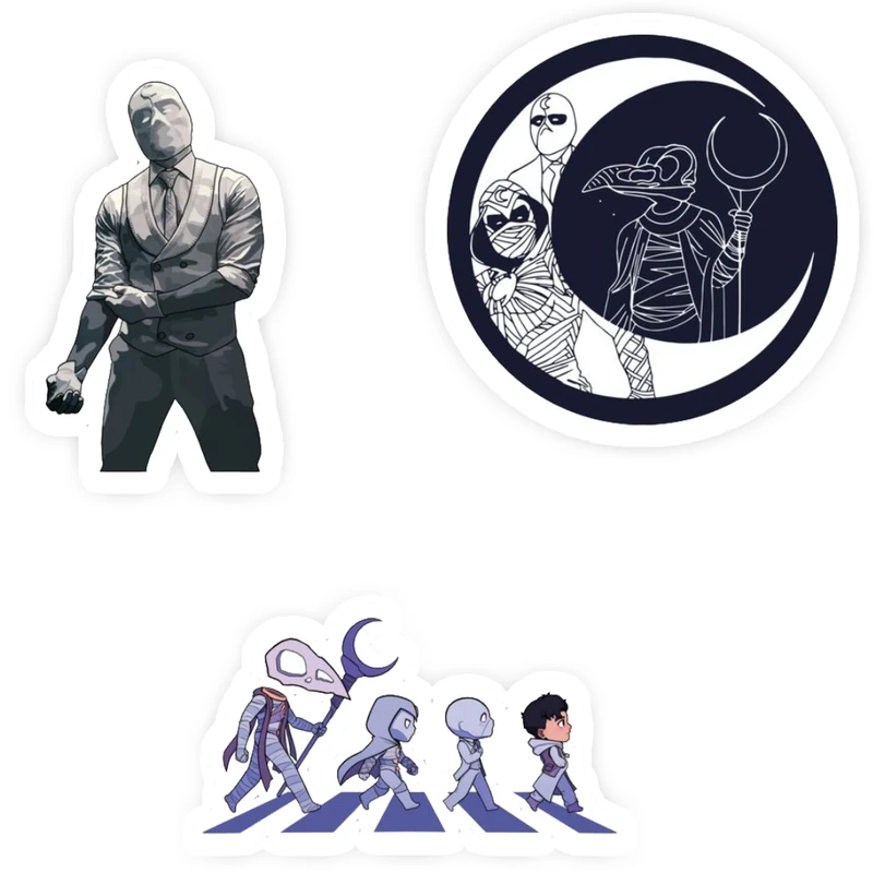 استیکر لپ تاپ و موبایل گوفی طرح شوالیه ماه کد 1132 مجموعه 3 عددی 