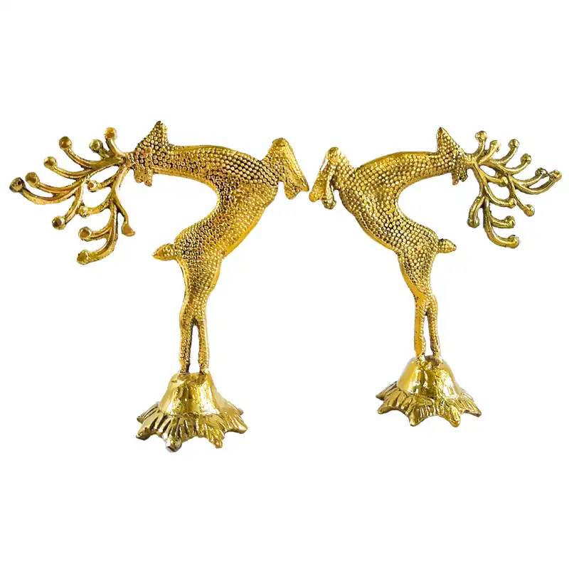 مجسمه برنزی مدل گوزن مجموعه 2 عددی