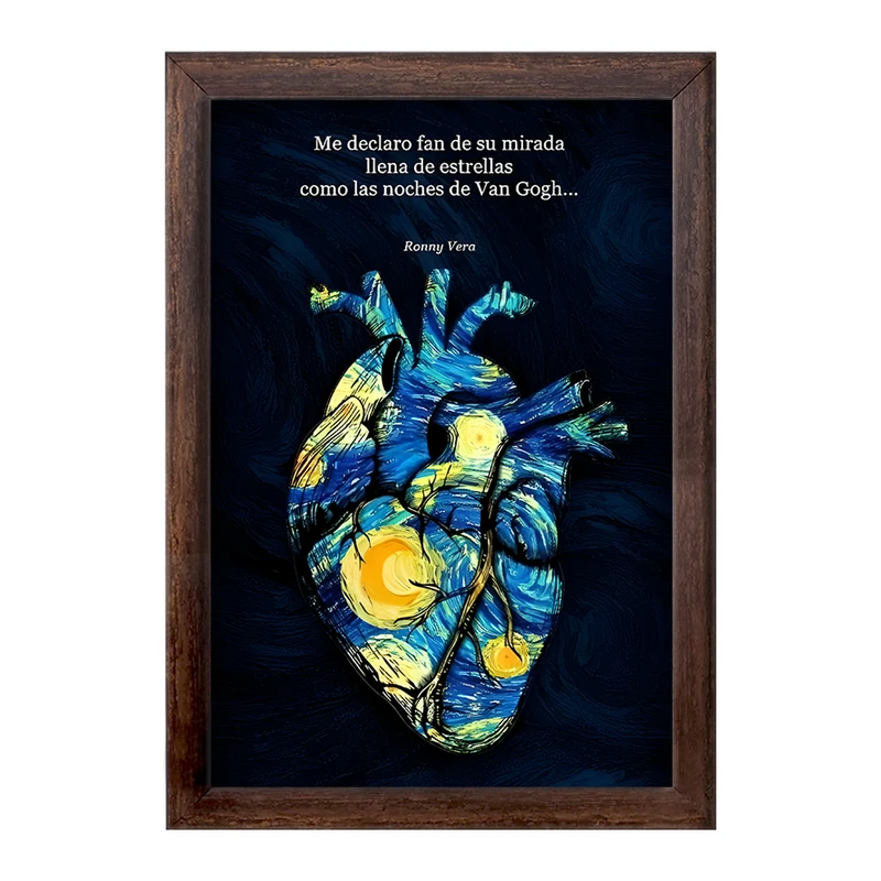 تابلو خندالو طرح قلب ونسان ونگوگ کد F4532