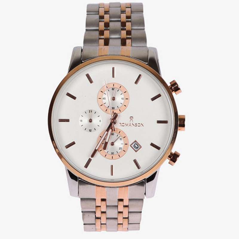 ساعت مچی عقربهای مردانه رومانسون مدل بندفلزی سه موتور کرنوگراف کد 14 ساعت مچی عقربهای مردانه رومانسون مدل بندفلزی سه موتور کرنوگراف کد 14