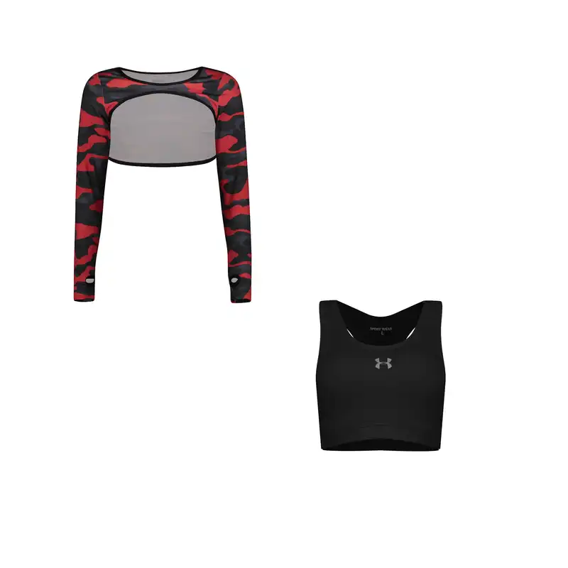 نیم تنه ورزشی زنانه مدل 82-1801 مجموعه 2 عددی