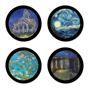 تابلو مدل دایره ای طرح ونگوگ  کد 1379 مجموعه 4 عددی 