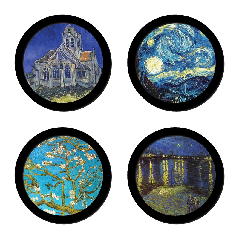 تابلو مدل دایره ای طرح ونگوگ  کد 1379 مجموعه 4 عددی 