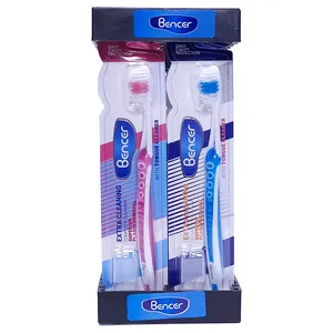 مسواک بنسر مدل اکسترا کلینینگ با برس سخت بسته 12 عددی