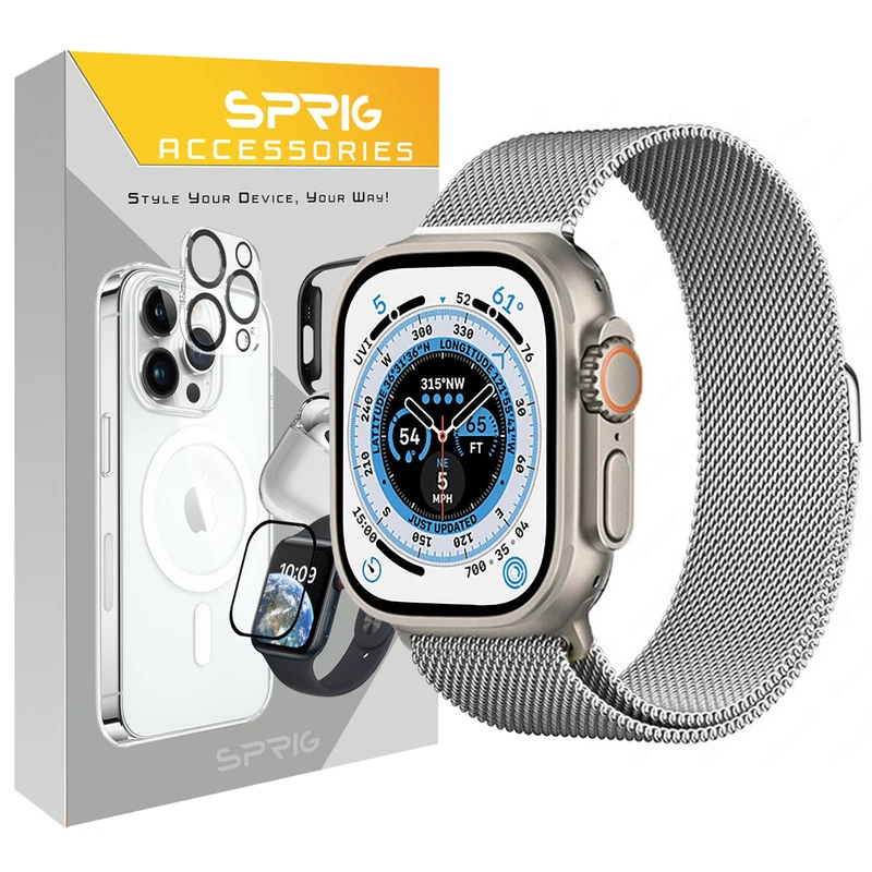 بند اسپریگ مدل Milanese مناسب برای ساعت هوشمند ویرفیت HK9 Pro plus
