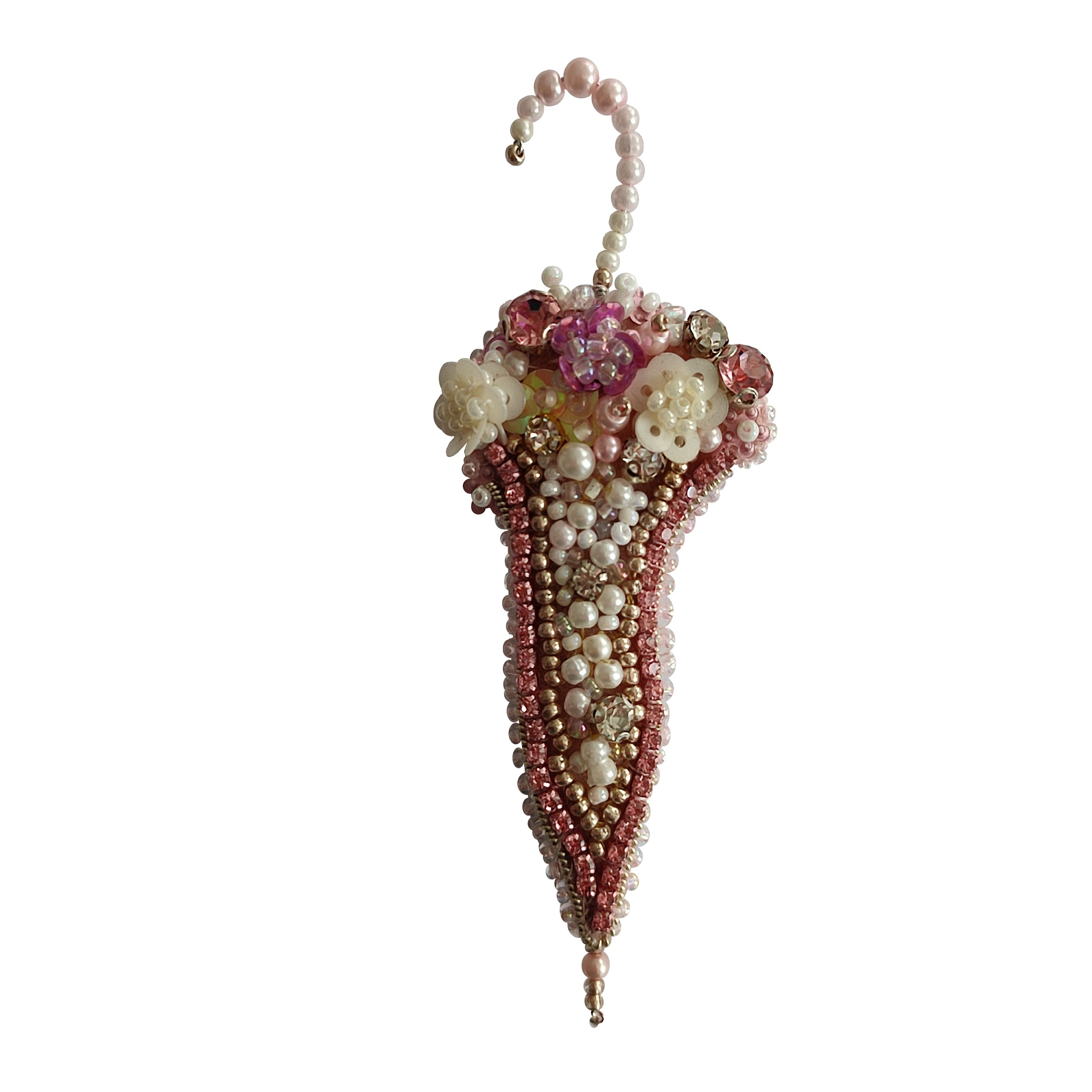 گل سینه دست ساز زنانه مدل چتر بهاری