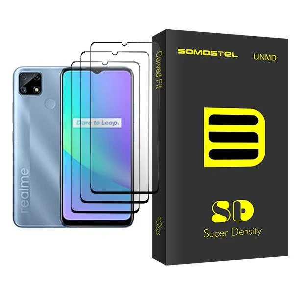 محافظ صفحه نمایش سوماستل مدل SD Glass MIX003 مناسب برای گوشی موبایل ریلمی C25 بسته سه عددی