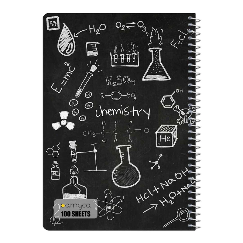 دفتر مشق 100 برگ سیمی کارنیکا طرح شیمی Chemistry کد 96987