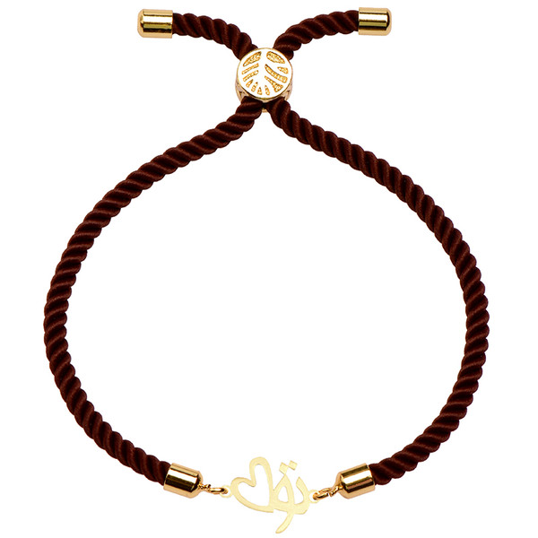 دستبند طلا 18 عیار زنانه کرابو طرح تو و قلب مدل Kr2480