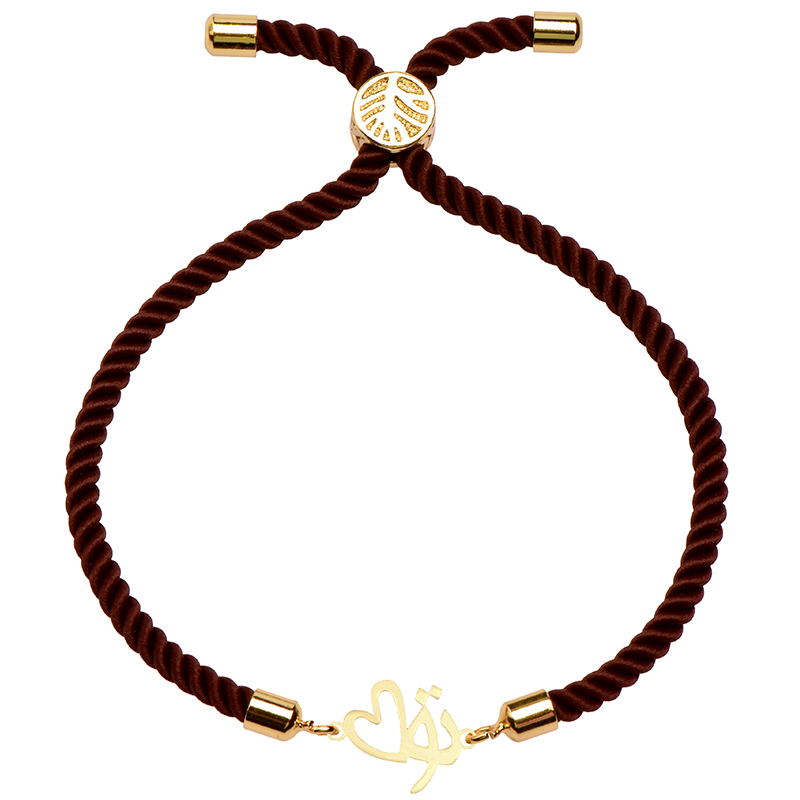 دستبند طلا 18 عیار زنانه کرابو طرح تو و قلب مدل Kr2480 -  - 1