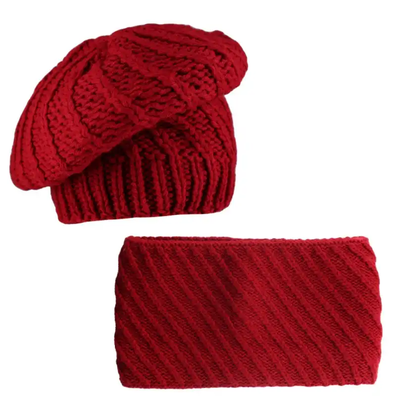 ست کلاه و شال گردن بافتنی سام مدل فرانسوی