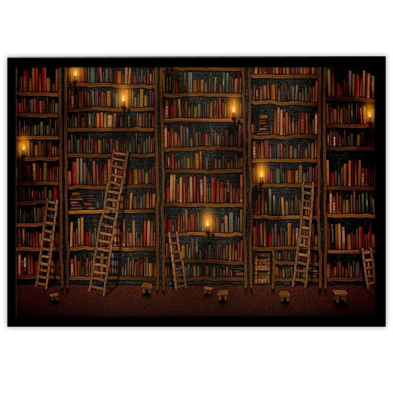 تابلو بکلیت طرح کتابخانه نیمه شب مدل B-11520