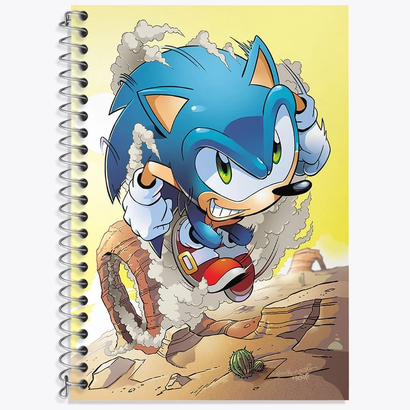 دفتر زبان 50 برگ خندالو مدل دو خط طرح سونیک (Sonic) کد 37030